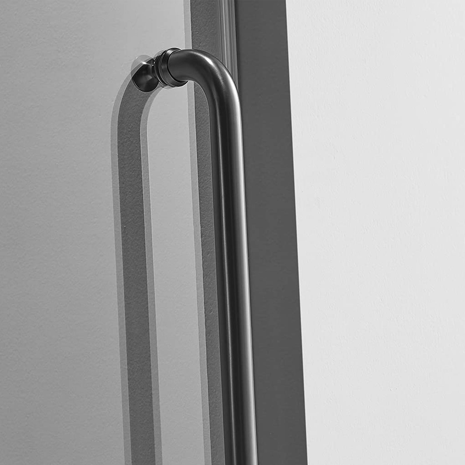 Serene Valley 60x66In Big Roller Frameless Sliding Shower Door, Black (Open Box) - VMInnovations