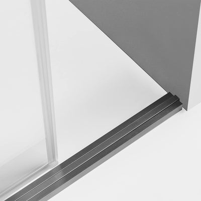 Serene Valley 56 x 76 Inch Big Roller Frameless Sliding Shower Door, Matte Black