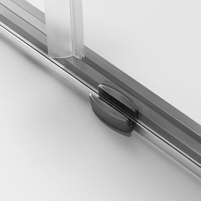 Serene Valley 56 x 76 Inch Big Roller Frameless Sliding Shower Door, Matte Black