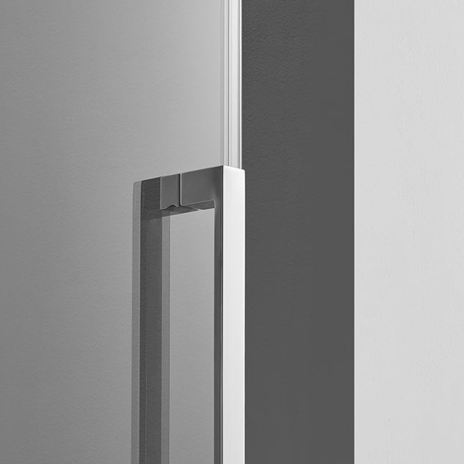 Serene Valley 72 x 74 Inch Square Rail Frameless Sliding Shower Door, Chrome - VMInnovations