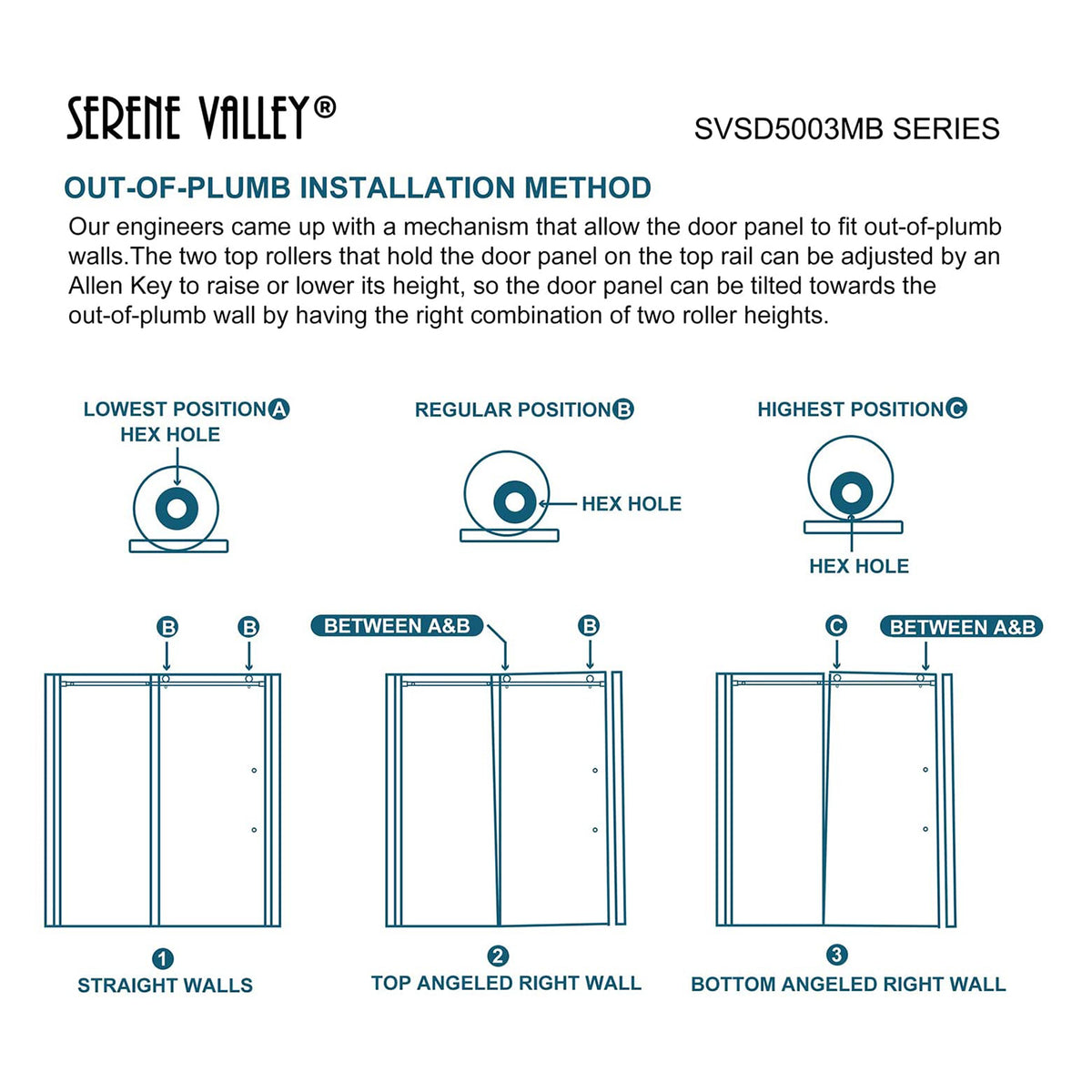 Serene Valley 52 x 74 Inch Square Rail Frameless Sliding Shower Door (Used)