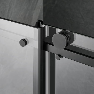 Serene Valley 52 x 74 Inch Square Rail Frameless Sliding Shower Door (Used)