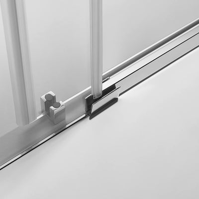 Serene Valley 60 x 74 Inch Square Rail Frameless Sliding Shower Door, Chrome