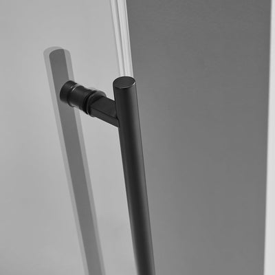 Serene Valley 60 x 74 Inch Square Rail Frameless Sliding Shower Door, Black