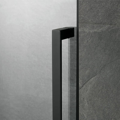 Serene Valley 56 x 74 Inch Square Rail Frameless Sliding Shower Door, Black