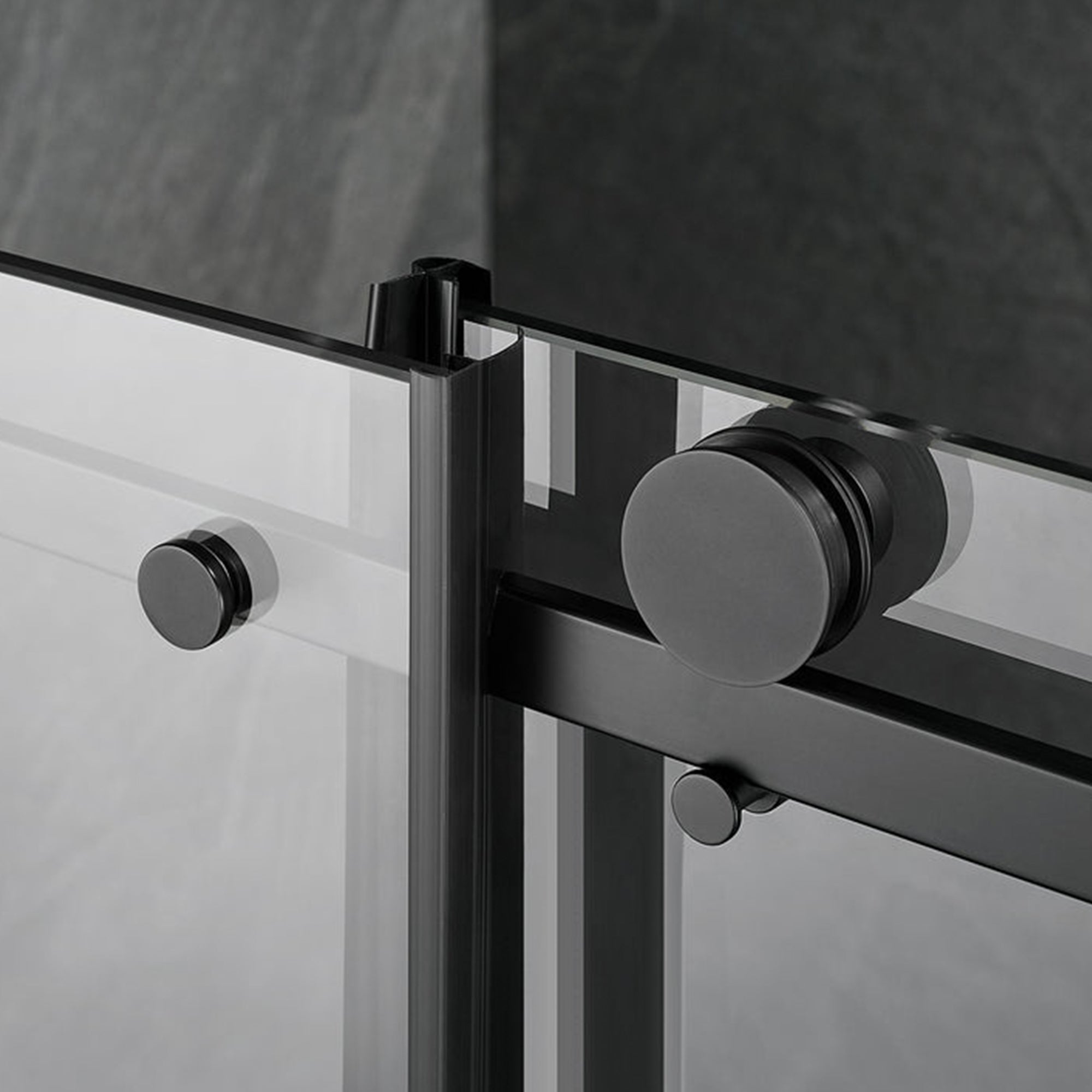 Serene Valley 56 x 74 Inch Square Rail Frameless Sliding Shower Door, Black
