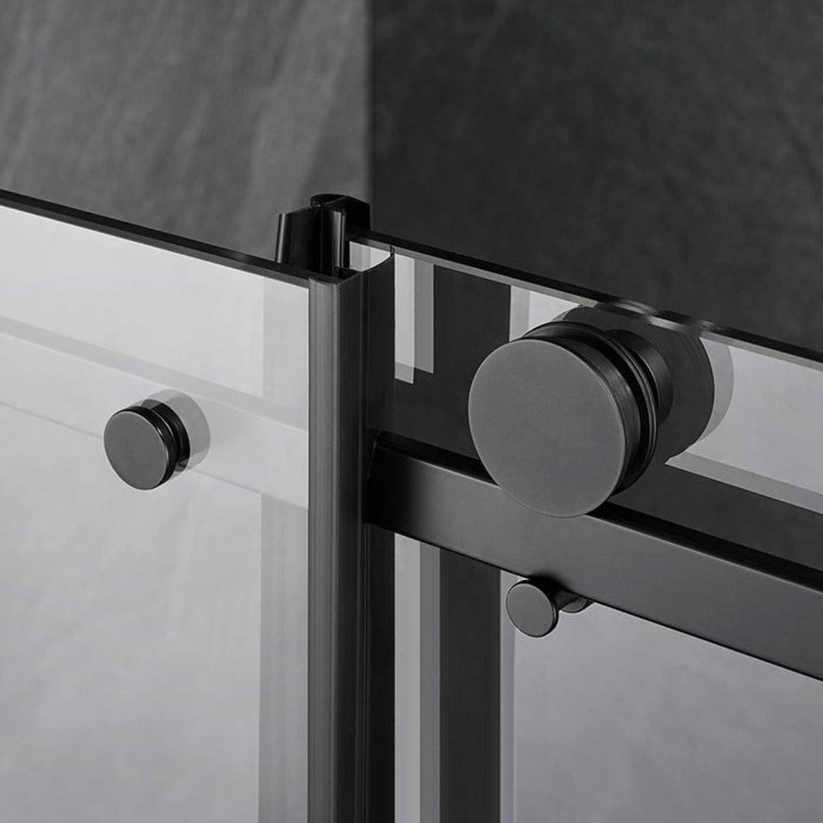 Serene Valley 56 x 74 Inch Square Rail Frameless Sliding Shower Door, Black