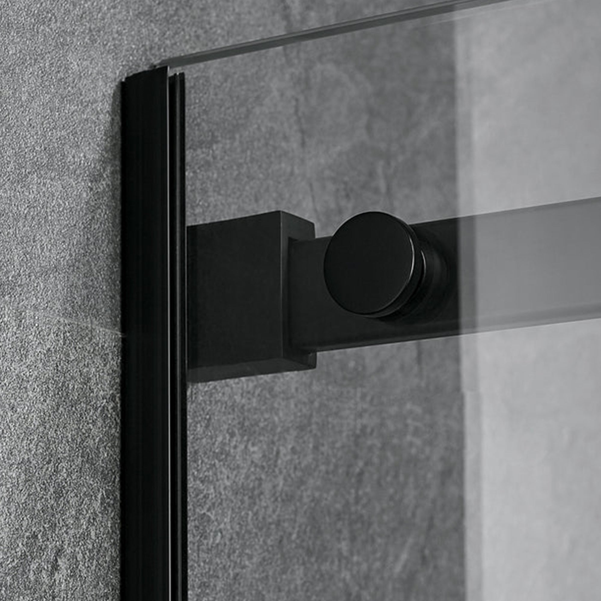 Serene Valley 56 x 74 Inch Square Rail Frameless Sliding Shower Door, Black