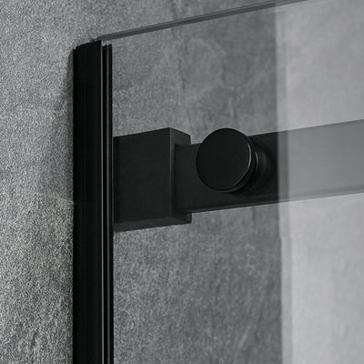 Serene Valley 56 x 74 Inch Square Rail Frameless Sliding Shower Door, Black