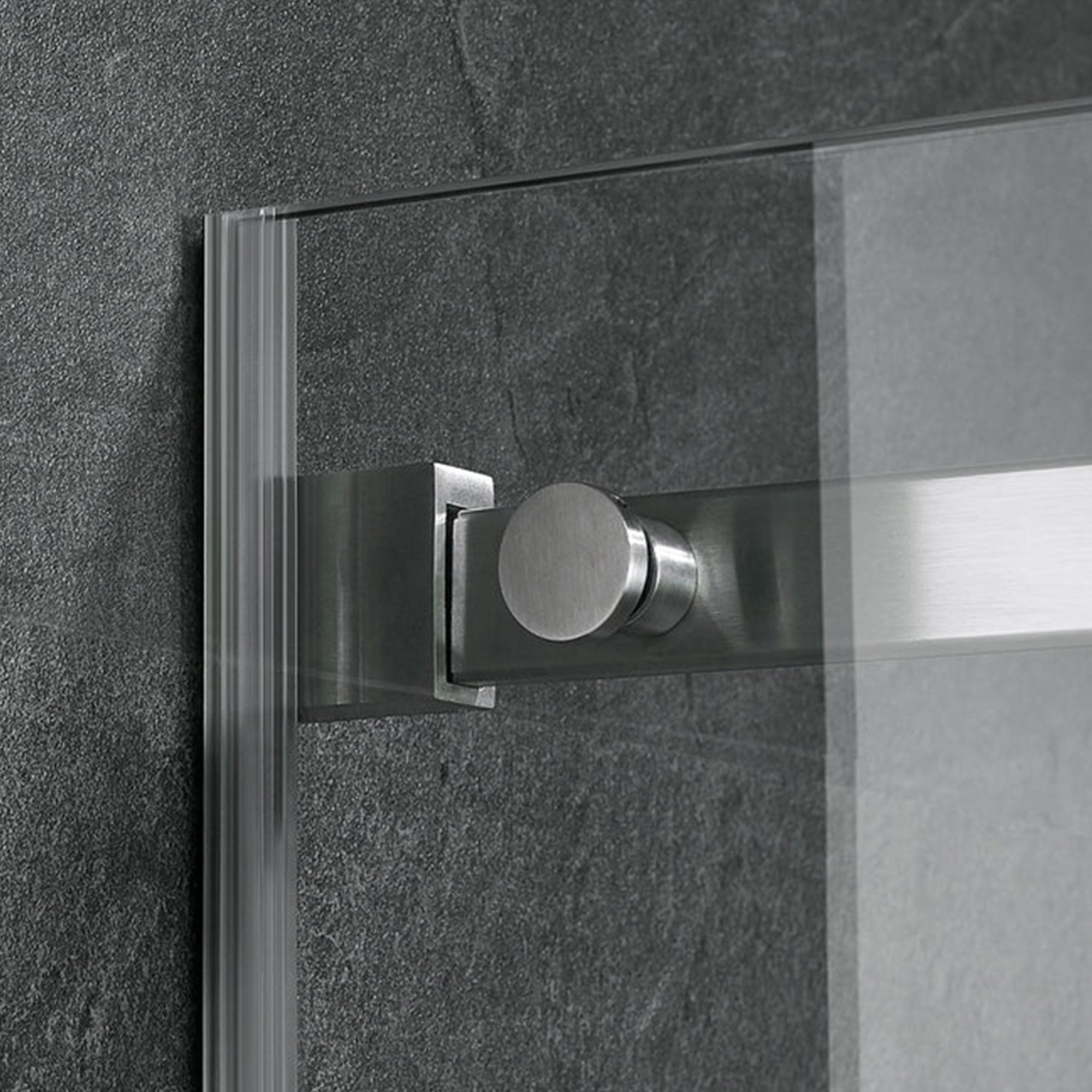 Serene Valley 60 x 74 Inch Square Rail Frameless Sliding Shower Door, Nickel