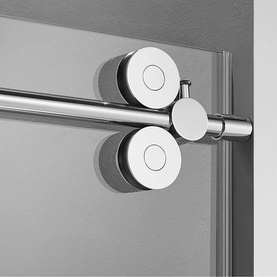 Serene Valley 60 x 74 Inch Big Roller Frameless Sliding Shower Door, Chrome