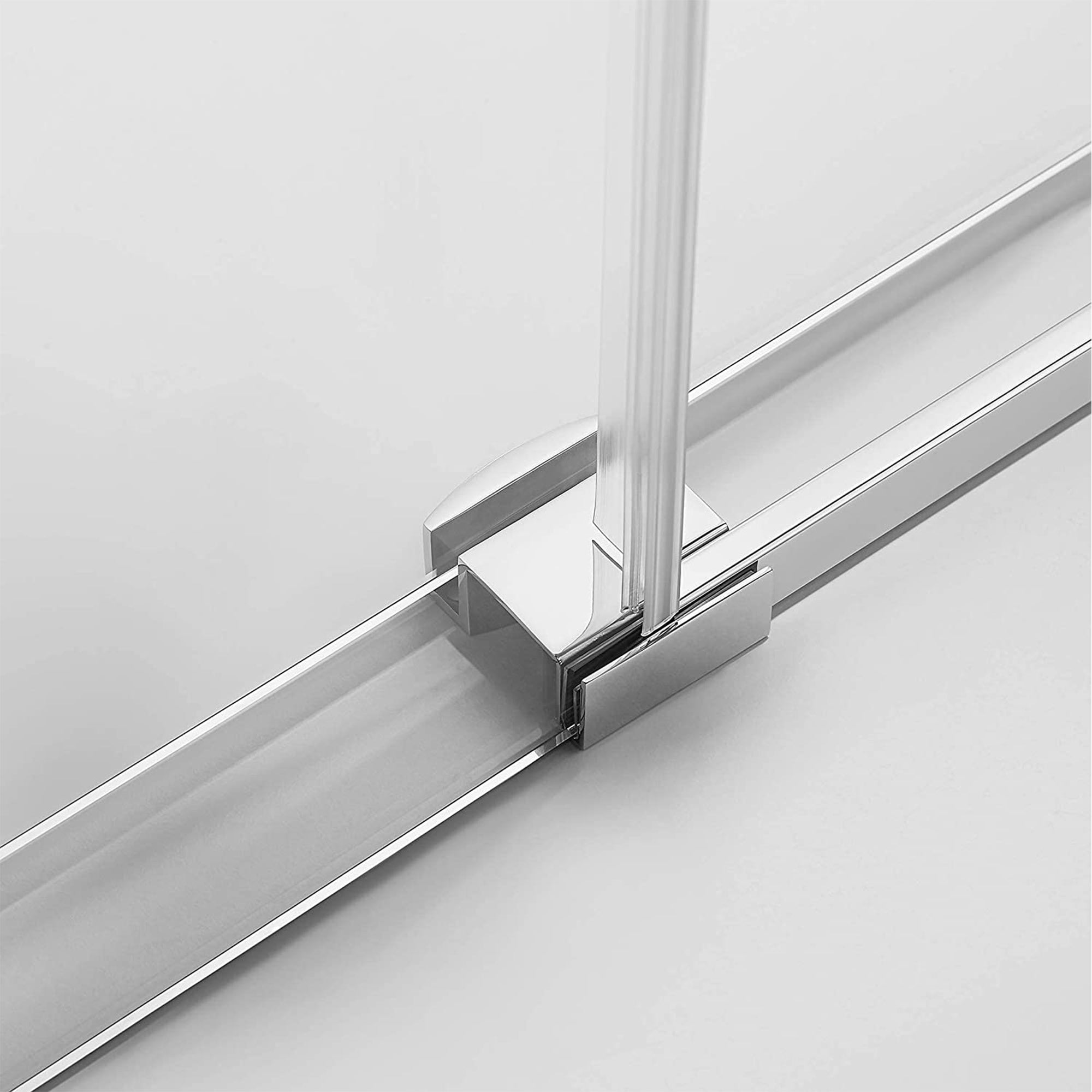 Serene Valley 72 x 74 Inch Big Roller Frameless Sliding Shower Door, Chrome