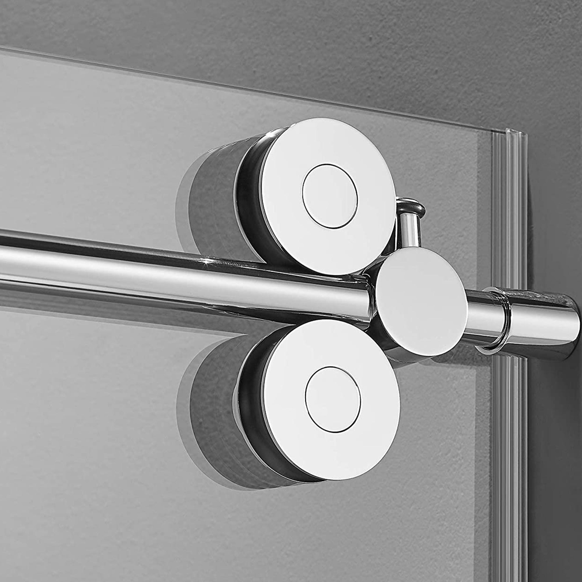Serene Valley 72 x 74 Inch Big Roller Frameless Sliding Shower Door, Chrome