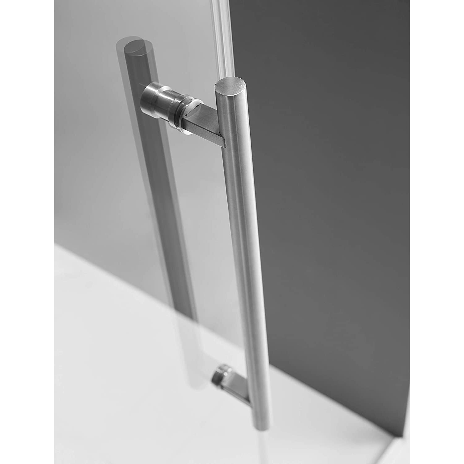 Serene Valley 72 x 74" Big Roller Frameless Sliding Shower Door, Brushed Nickel - VMInnovations