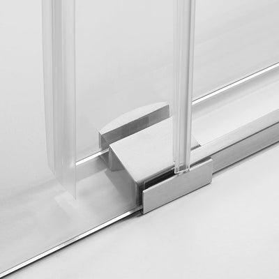 Serene Valley 60 x 74" Big Roller Frameless Sliding Shower Door, Brushed Nickel