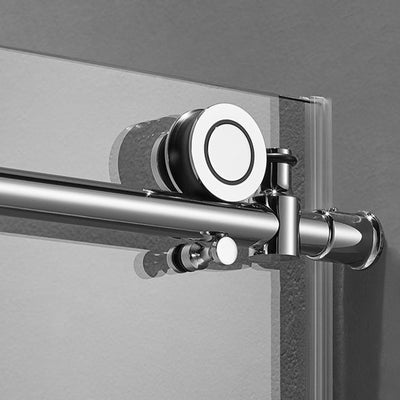 Serene Valley 72 x 76 Inch Big Roller Frameless Sliding Shower Door, (Open Box)