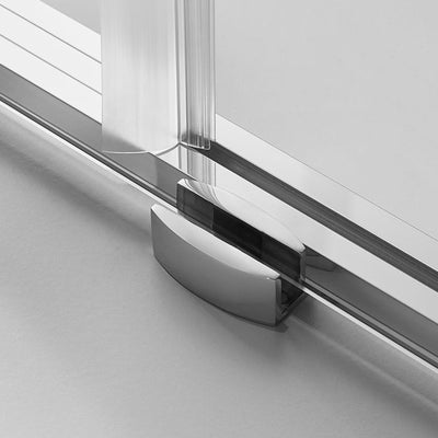 Serene Valley 72 x 76 Inch Big Roller Frameless Sliding Shower Door, (Open Box)