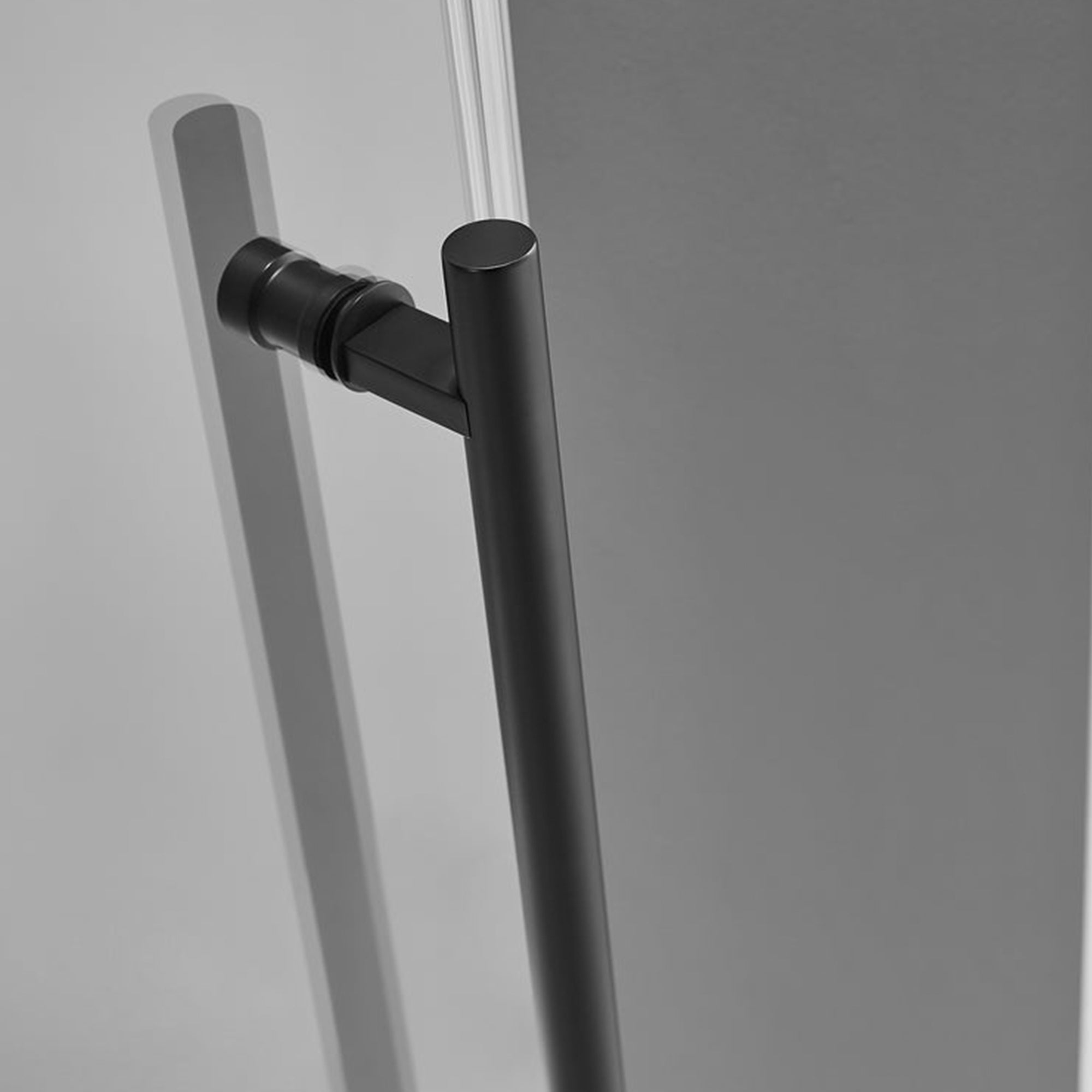 Serene Valley 48 x 74 Inch Big Roller Frameless Sliding Shower Door, Matte Black