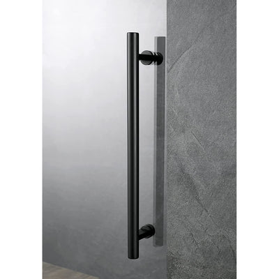 Serene Valley 60 x 66 Inch Big Roller Frameless Sliding Shower Door, Matte Black