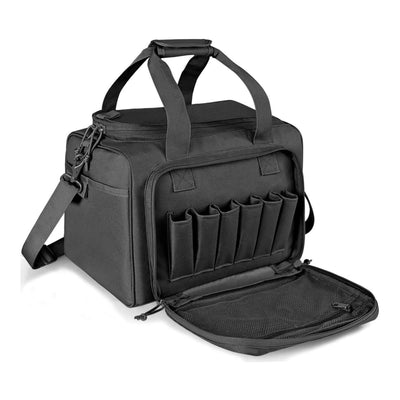WINCENT Tactical Gun Range Bag with Magazine Slots for Handguns and Ammo, Black - VMInnovations