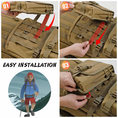 WINCENT 46 Inch Padded Tactical Double Long Rifle Bag w/ Exterior Pockets, Tan - VMInnovations