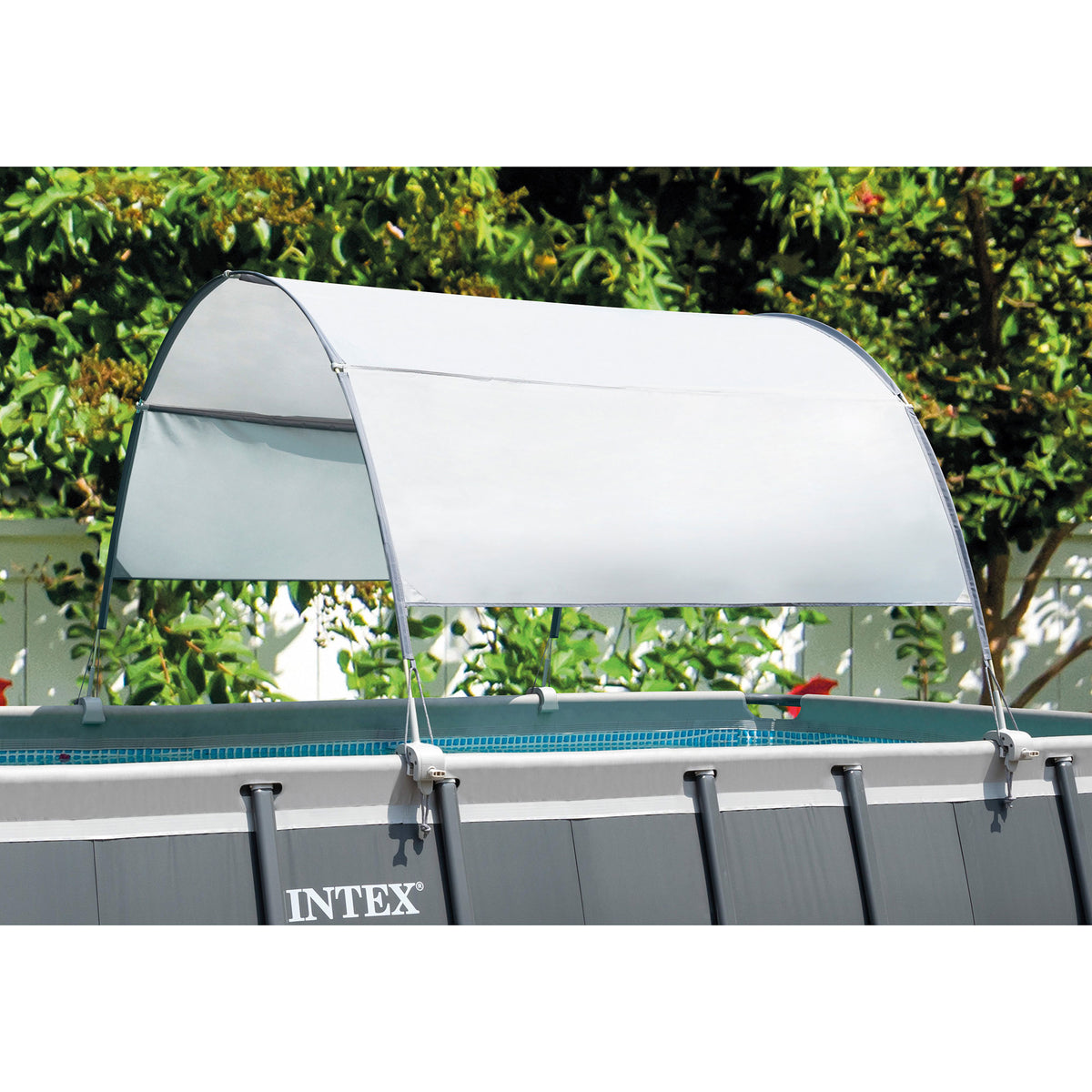Intex 28201EH 10' x 30" Metal Frame Above Ground Swimming Pool Kit w/ Canopy