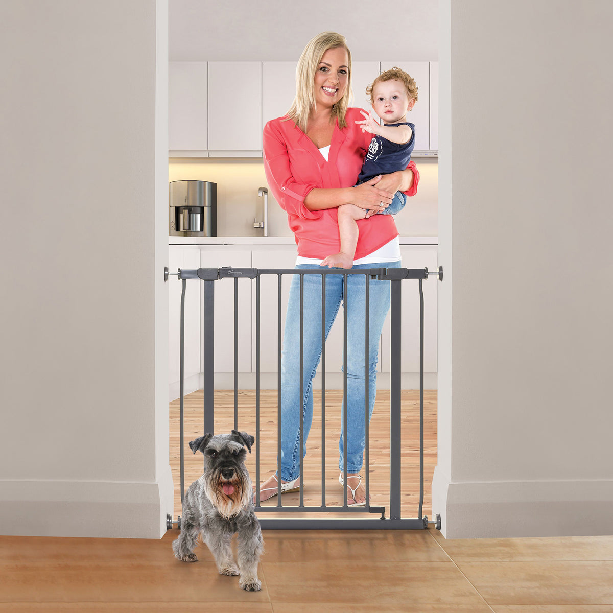 Dreambaby Ava Baby Double Lock Safety Gate for 29.5-33 Inch Openings, Charcoal - VMInnovations