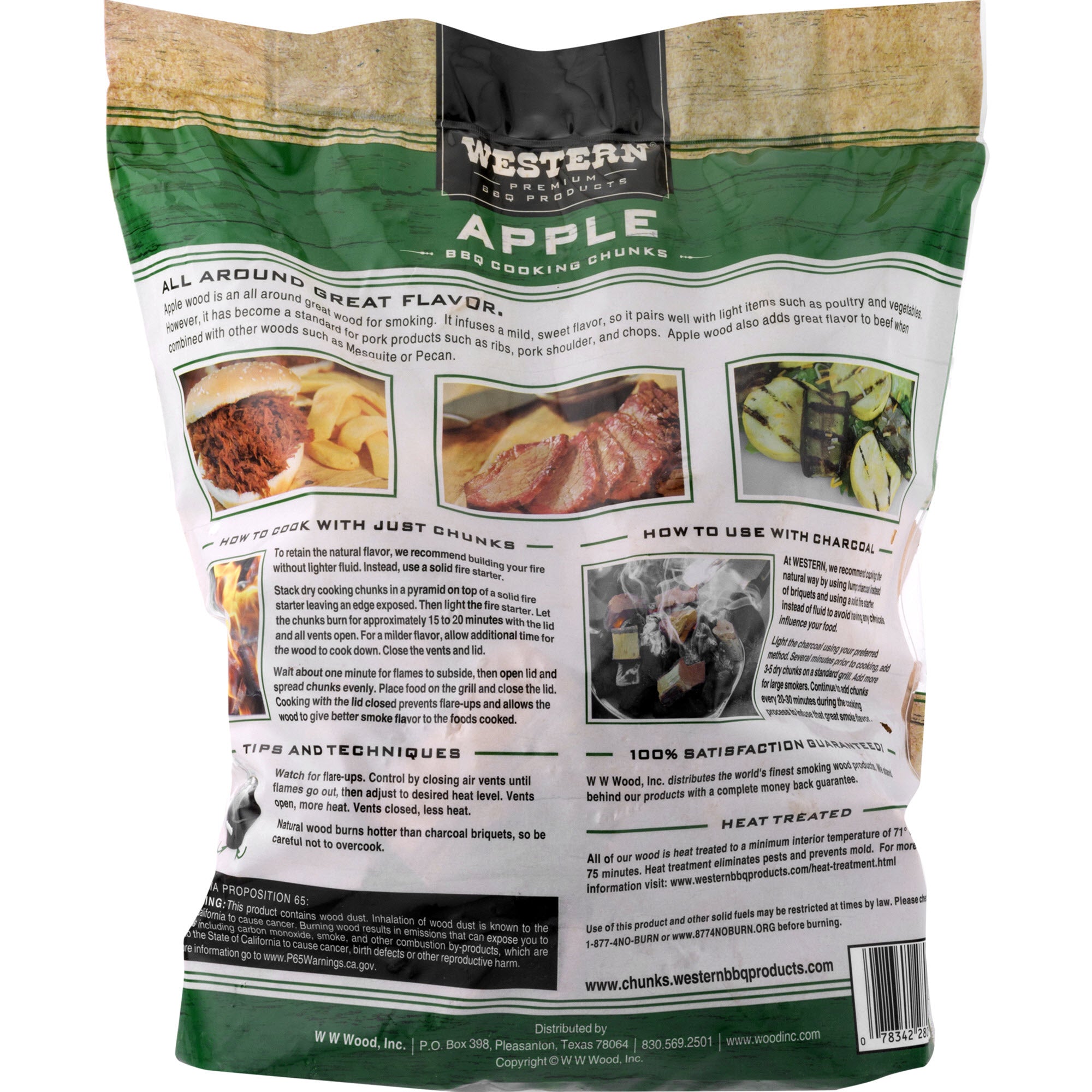 Western BBQ 549 Cu In Premium Apple Wood BBQ Grill/Smoker Cooking Chips (2 Pack)