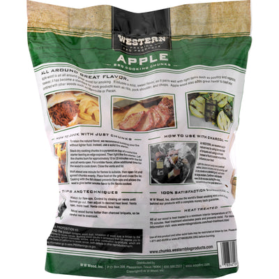 Western BBQ 549 Cu In Premium Apple Wood BBQ Grill/Smoker Cooking Chips (2 Pack)