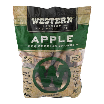 Western BBQ 549 Cu In Premium Apple Wood BBQ Grill/Smoker Cooking Chips (2 Pack)