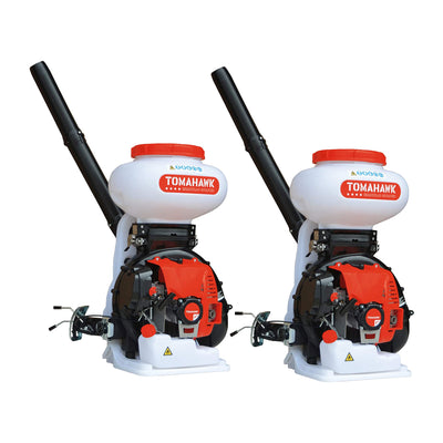 TOMAHAWK Motorized 4 Gal Broadcast Fertilizer Spreader, Spreader Only (2 Pack)