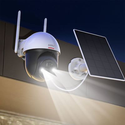 DEKCO WiFi Rotating Solar Dome Home Security Camera with Motion Alarm (Open Box)