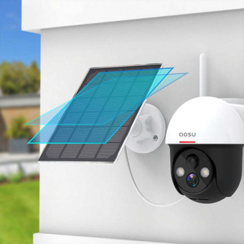 DEKCO WiFi Rotating Solar Dome Home Security Camera with Motion Alarm (Open Box)