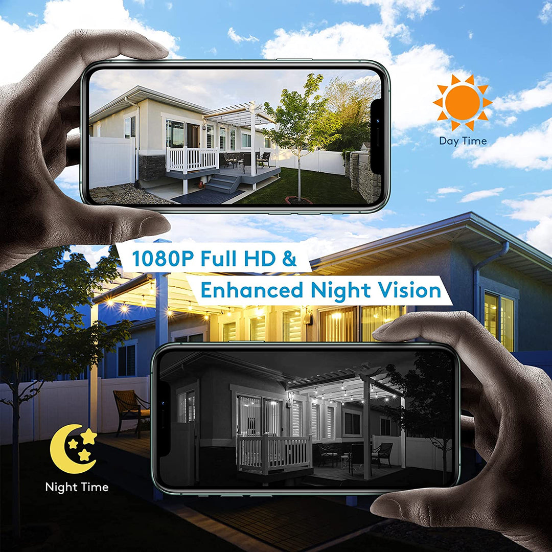 DEKCO WiFi Rotating Outdoor SolarDome Home Security Camera MotionAlarm(Open Box)