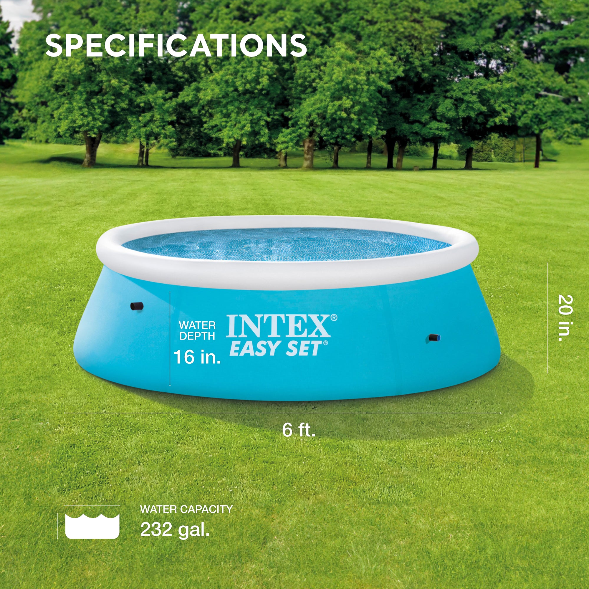 Intex 6' x 20" Easy Set Inflatable Swimming Pool - Aqua Blue | 28101E (Open Box) - VMInnovations