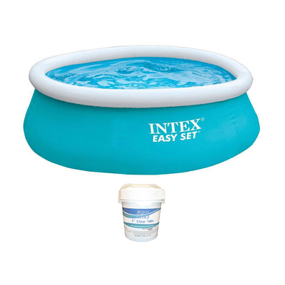 Intex 6ft x 20in Easy Set Inflatable Outdoor KidsSwimming Pool & Chlorine Tabs - VMInnovations