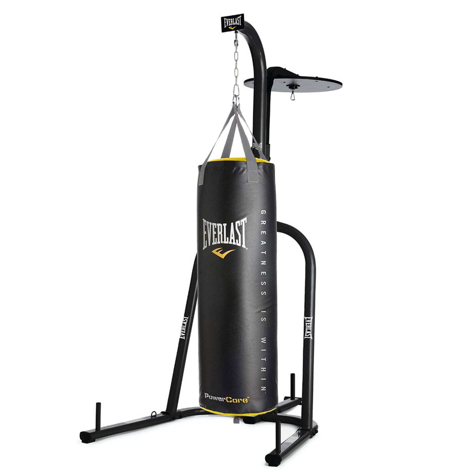 Everlast Dual Station Bag Stand and Powercore NevaTear 100 Pound Hanging Bag