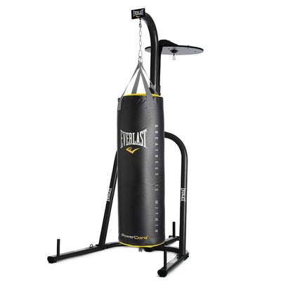 Everlast Dual Station Bag Stand and Powercore NevaTear 100 Pound Hanging Bag