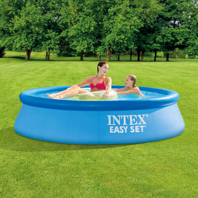 Intex 28106EH 8Ft X 24In Inflatable Outdoor Swimming Pool and Chlorine Tabs - VMInnovations
