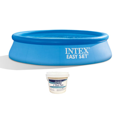 Intex 28106EH 8Ft X 24In Inflatable Outdoor Swimming Pool and Chlorine Tabs
