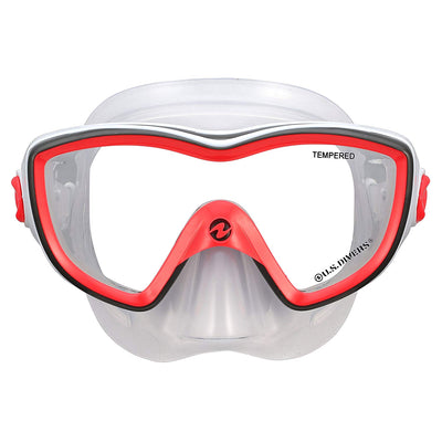 U.S. Divers Diva Women Snorkeling Mask, Snorkel, Fins, and Bag, Red (Open Box)