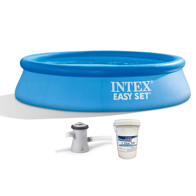 Intex 28107EH 8 x 24 Inch Inflatable Swimming Pool with Filter and Chlorine Tabs