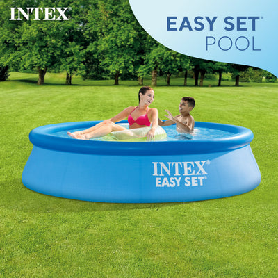 Intex 8 x 24 Inch Easy Set Inflatable Swimming Pool with Filter, Blue (Open Box)