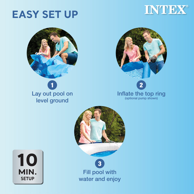 Intex 8 x 24 Inch Easy Set Inflatable Swimming Pool with Filter, Blue (Open Box)