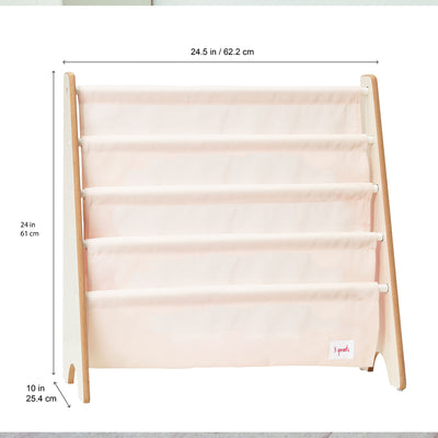 3 Sprouts Kids and Toddlers Bookshelf Rack for Bedroom and Playroom, Yeti Print - VMInnovations