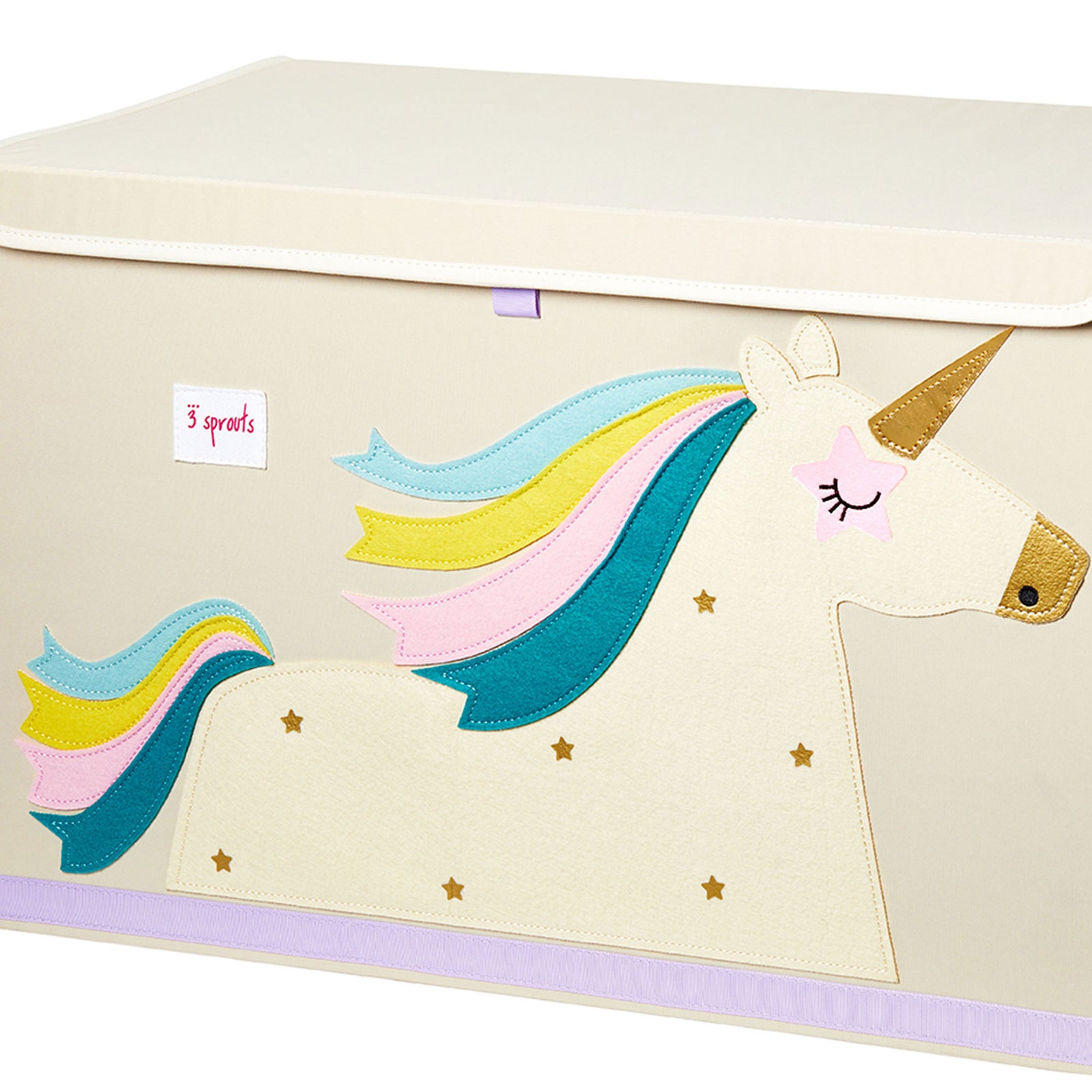 3 Sprouts Collapsible Toy Chest Storage Bin for Kids Playroom, Unicorn(Open Box) - VMInnovations