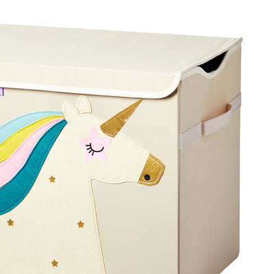 3 Sprouts Collapsible Toy Chest Storage Bin for Kids Playroom, Unicorn(Open Box) - VMInnovations