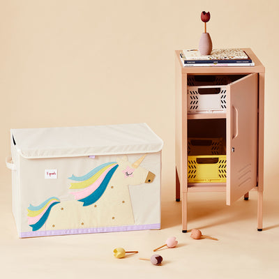 3 Sprouts Collapsible Toy Chest Storage Bin for Kids Playroom, Unicorn(Open Box) - VMInnovations