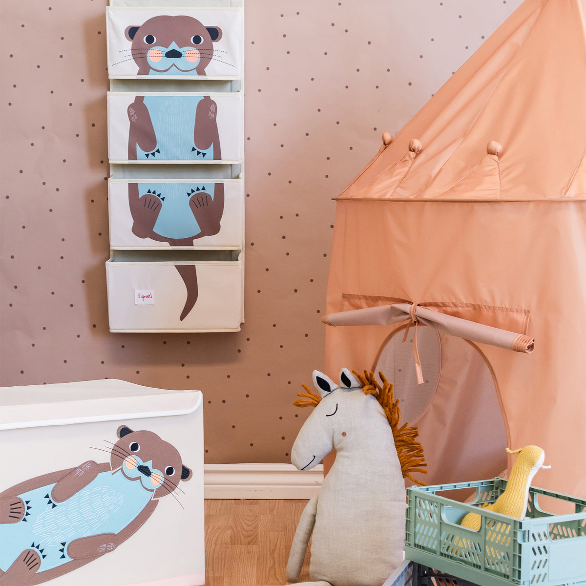 3 Sprouts UTCOTR Collapsible Toy Chest Storage Bin for Kids Playroom, Otter