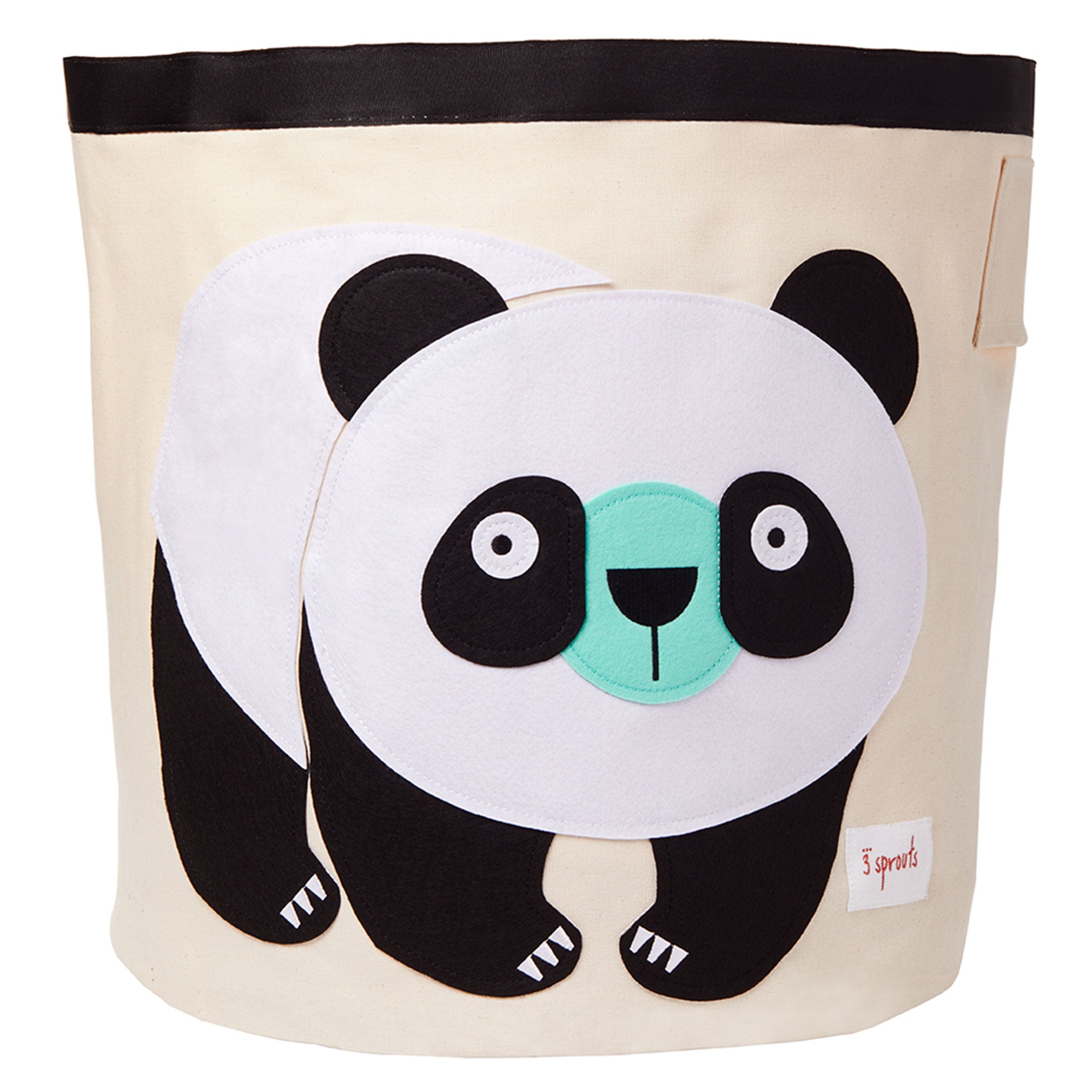 3 Sprouts Foldable Storage Cube Bin Box & Canvas Laundry Bin Basket, Panda Bear